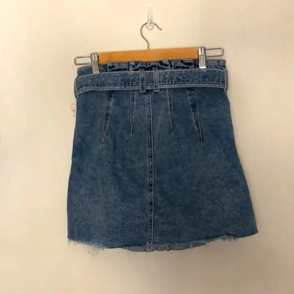 NWT! Free People East of Eden Paper Bag Jean Skirt Size 24